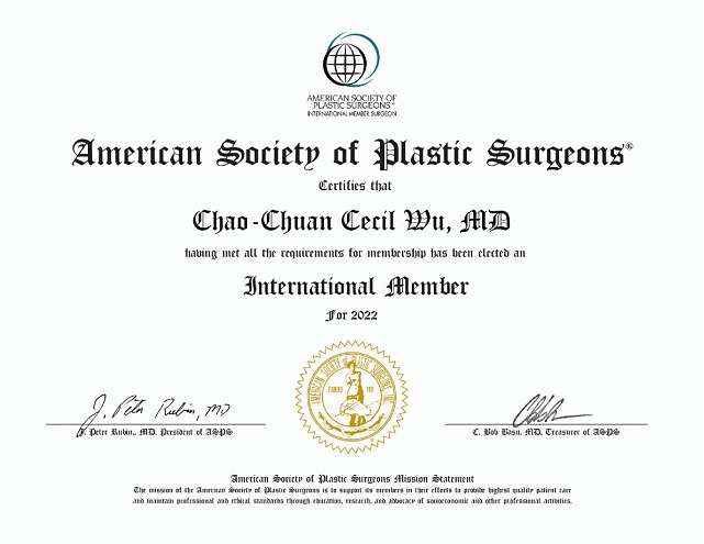 美國整形外科醫師協會(ASPS)國際會員-台中抽脂推薦